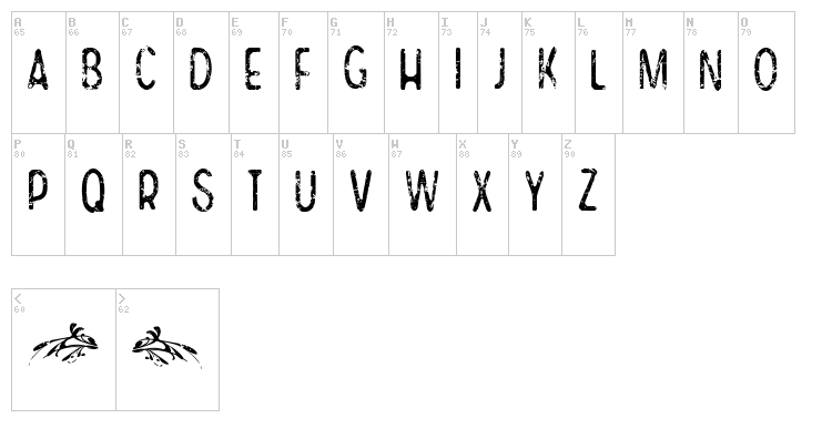 CF Same Old Story font map