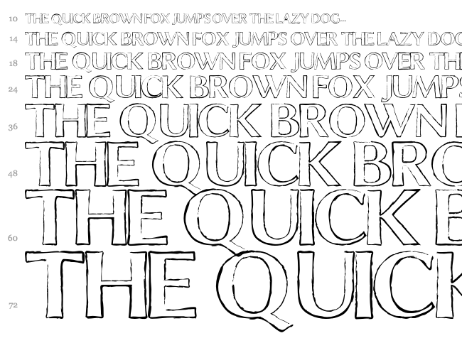 Chalk Line Outline font waterfall