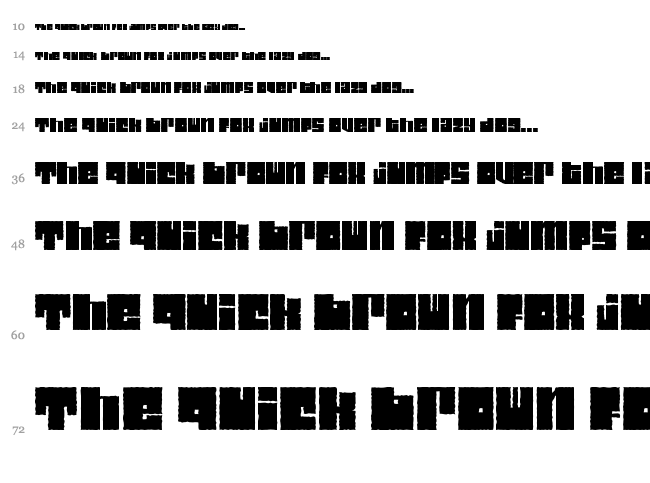 Characteristic font waterfall