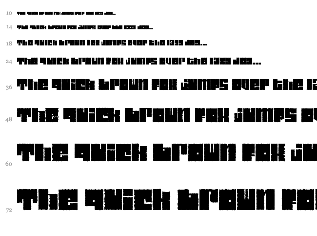 Characteristic font waterfall