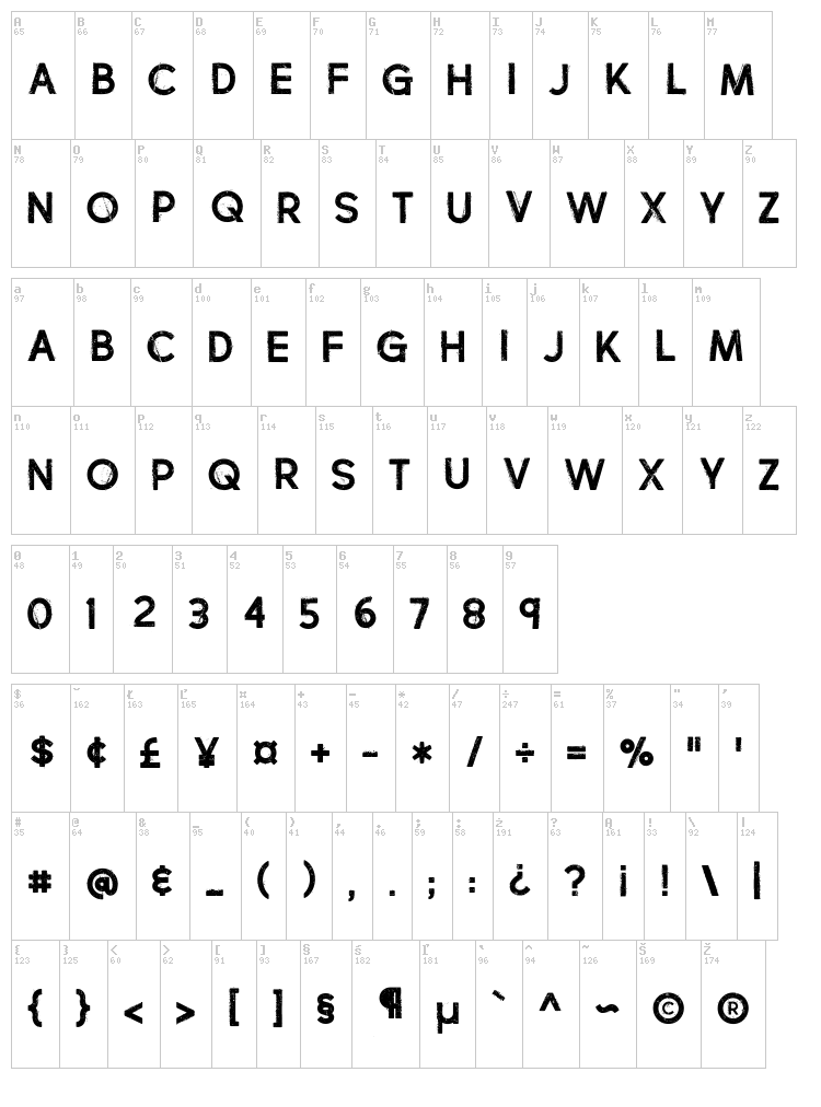 Charbroil font map