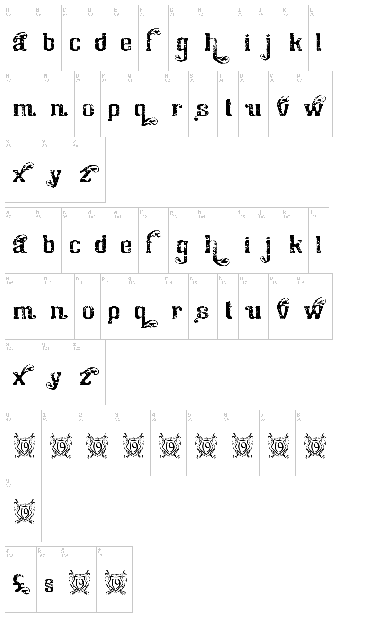Chicago House font map