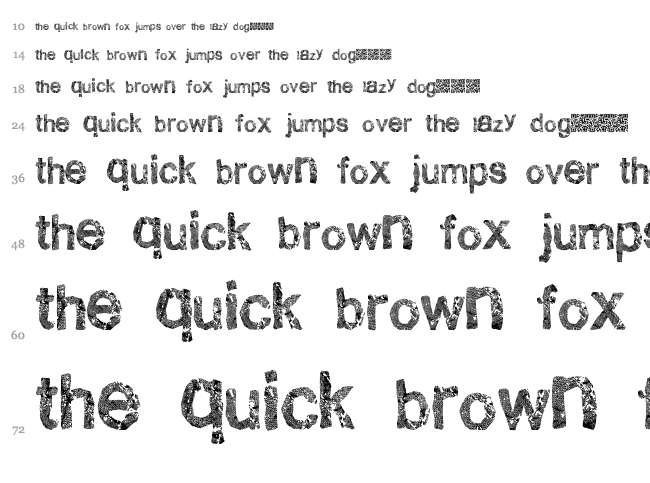 Clean Scratch font waterfall