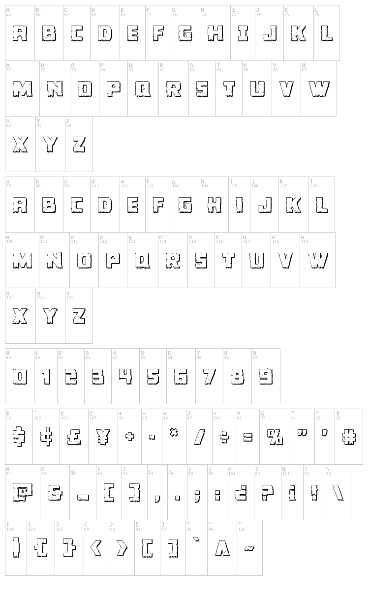 Colossus font map