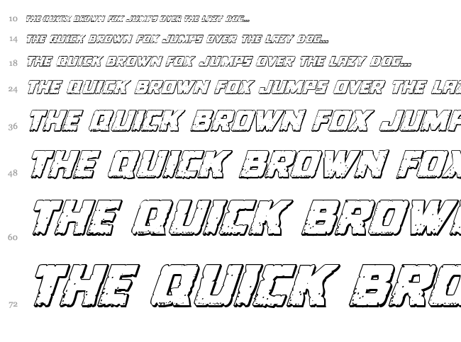Colossus font waterfall