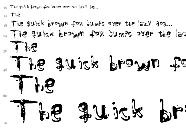 Colour Blind font waterfall