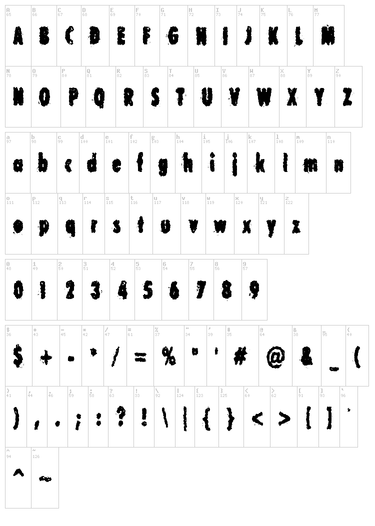 Corrupt Government font map