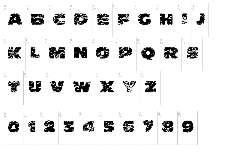 Crump font map