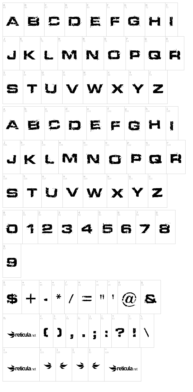 Defused font map