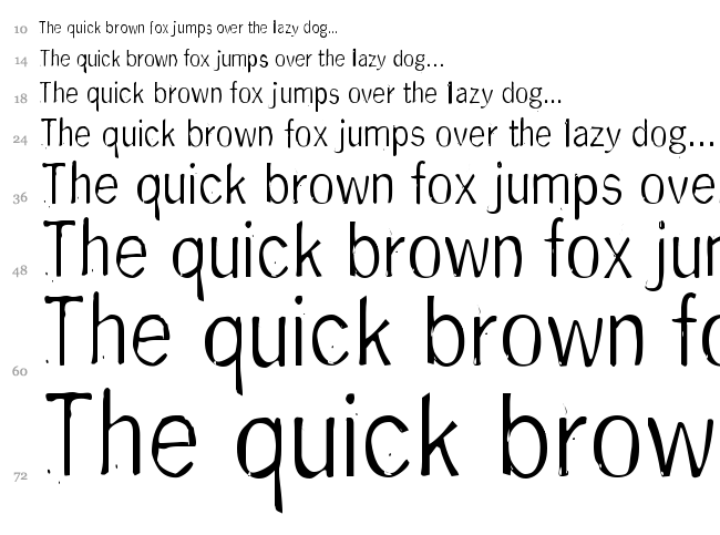 DeGenerate font waterfall