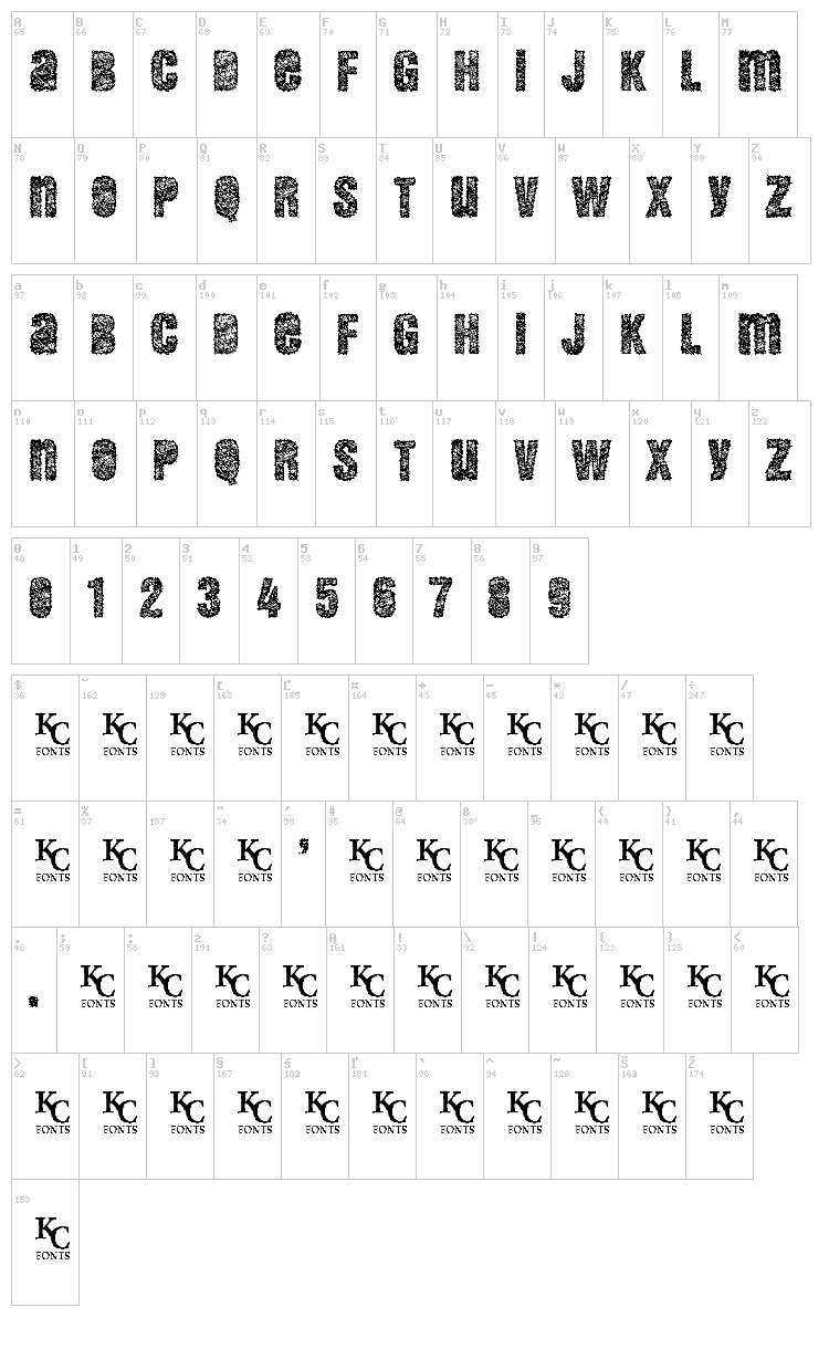 Demento font map