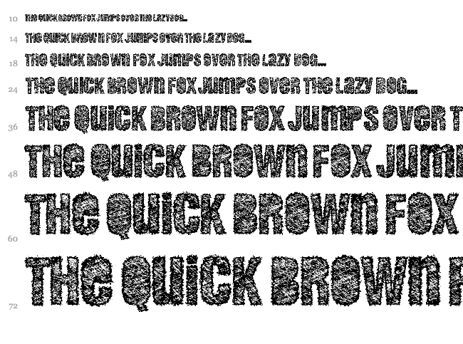 Demento font waterfall