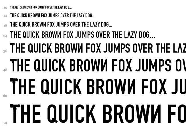 Denial font waterfall