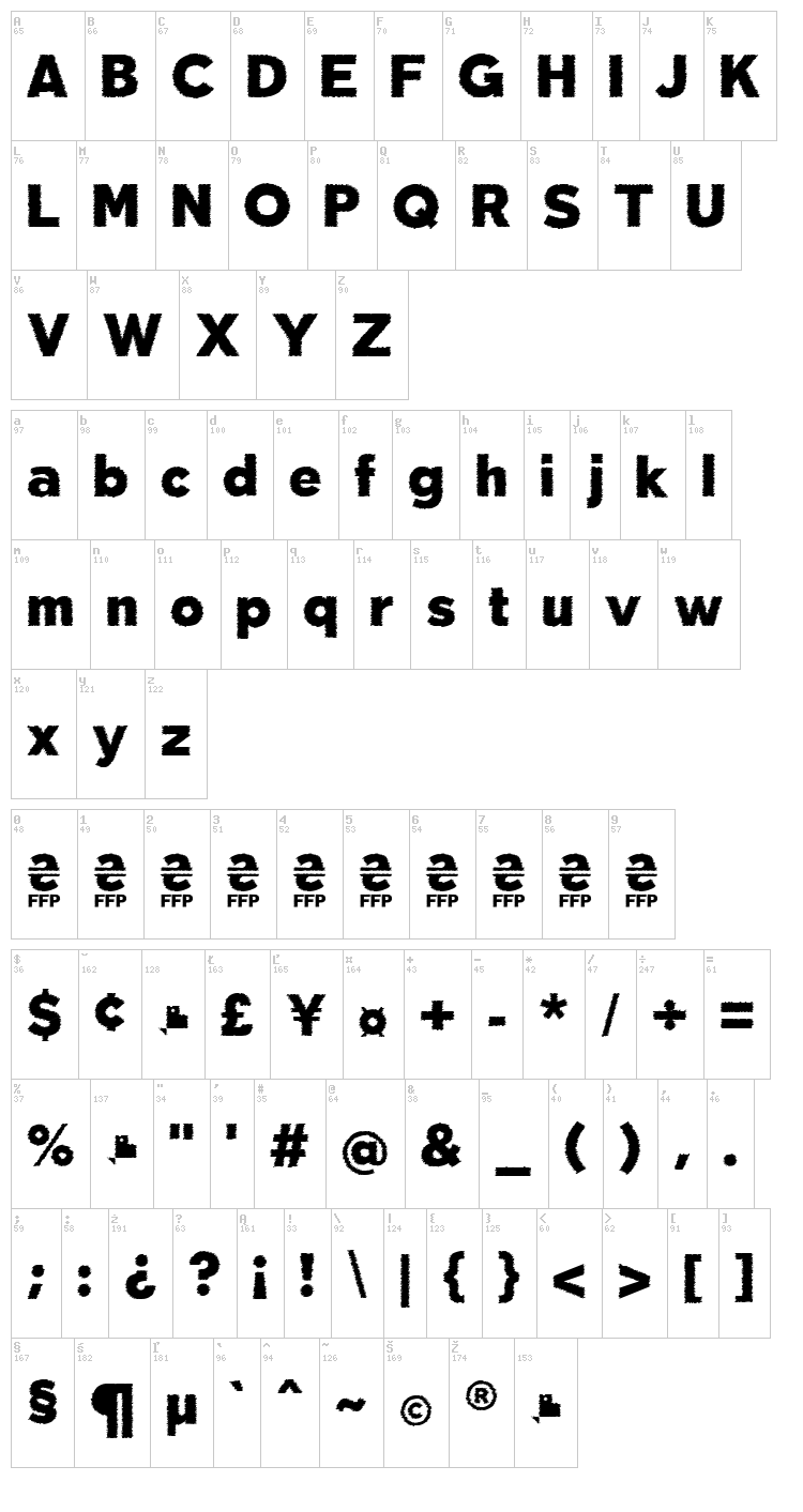 Deslucida font map