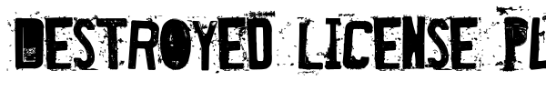 Destroyed License Plate font