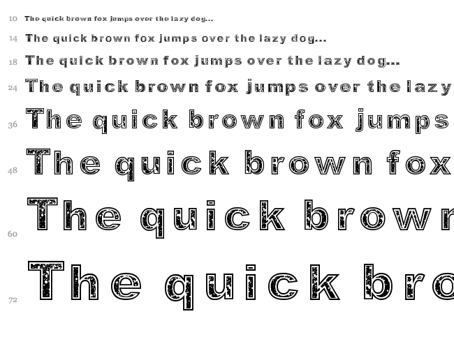 Determined font waterfall