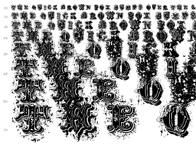 Dirty Ames font waterfall