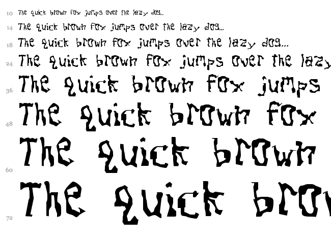 Dissonant font waterfall