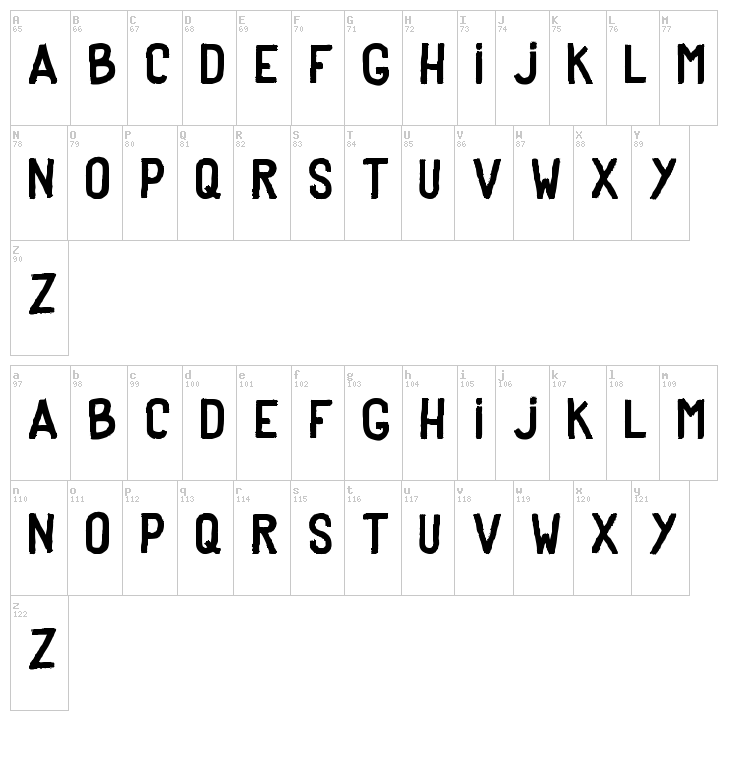 Dker Poster font map