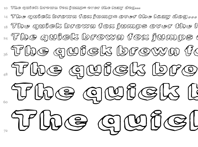 Downleft font waterfall