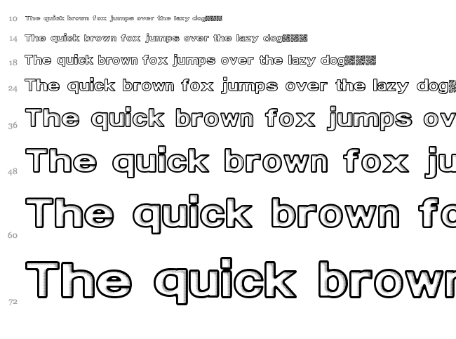 Drop Inside font waterfall
