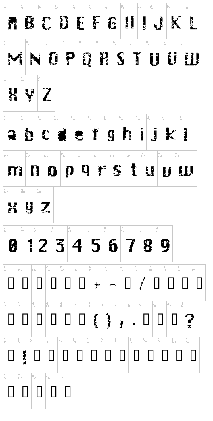 Dr Schiwago font map