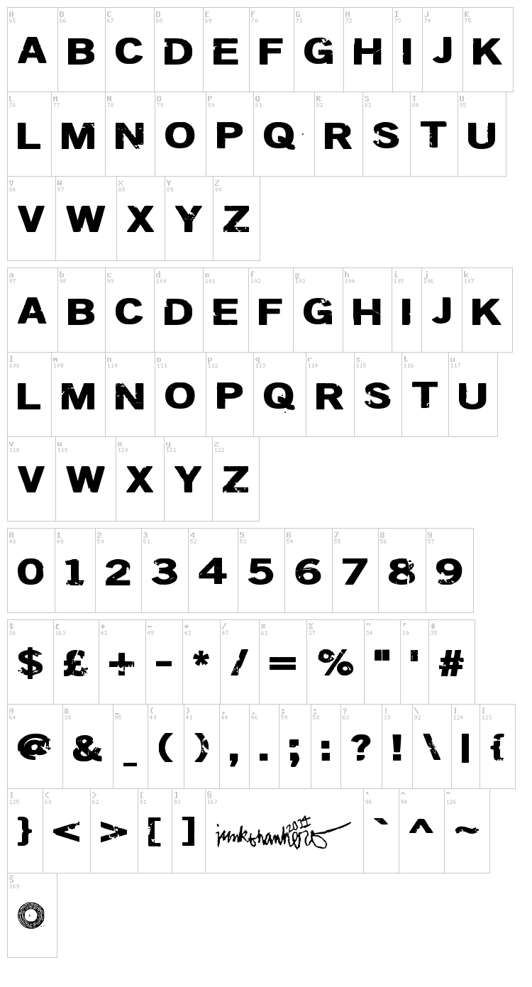 Dsiodrer font map