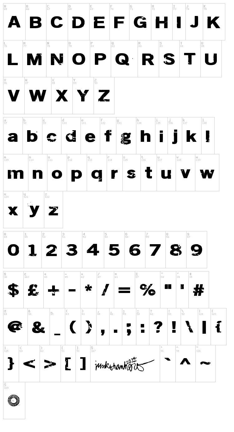 Dsiodrer font map