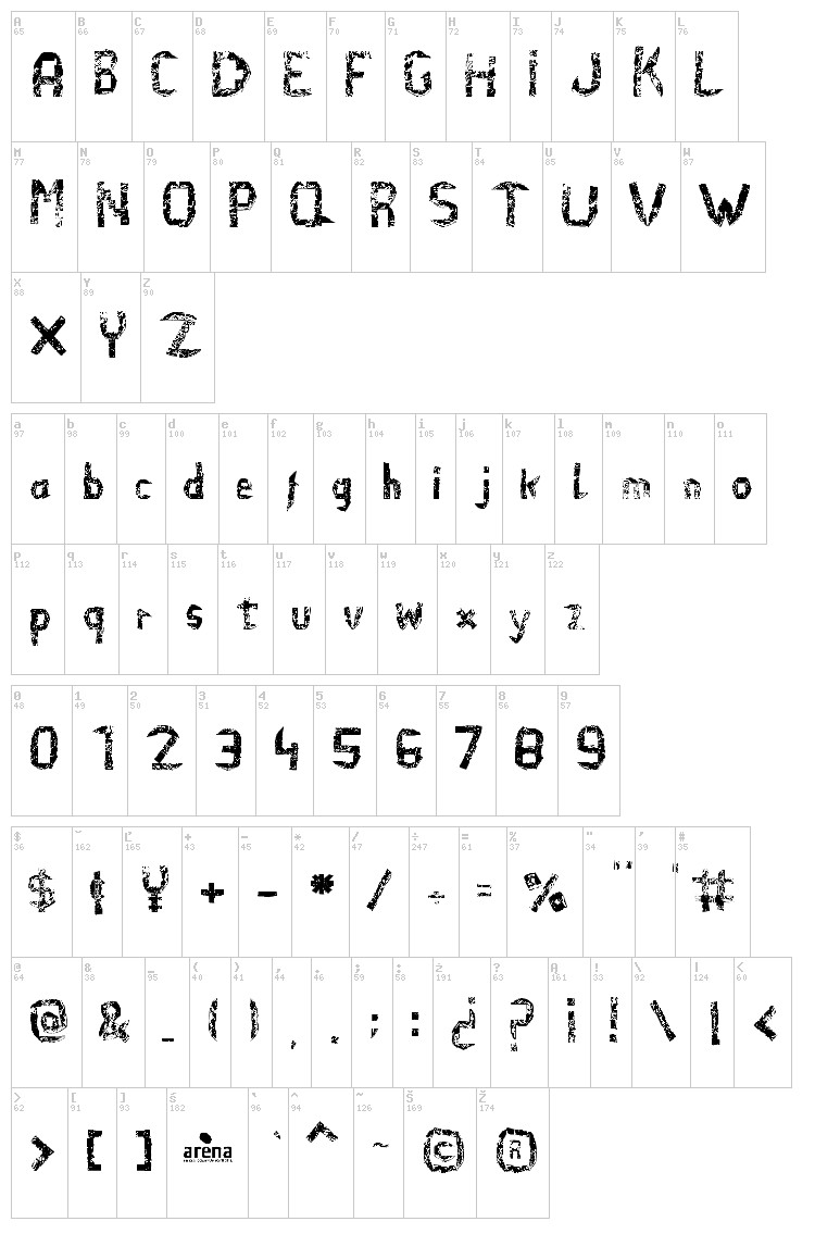 El Efi de Arena font map