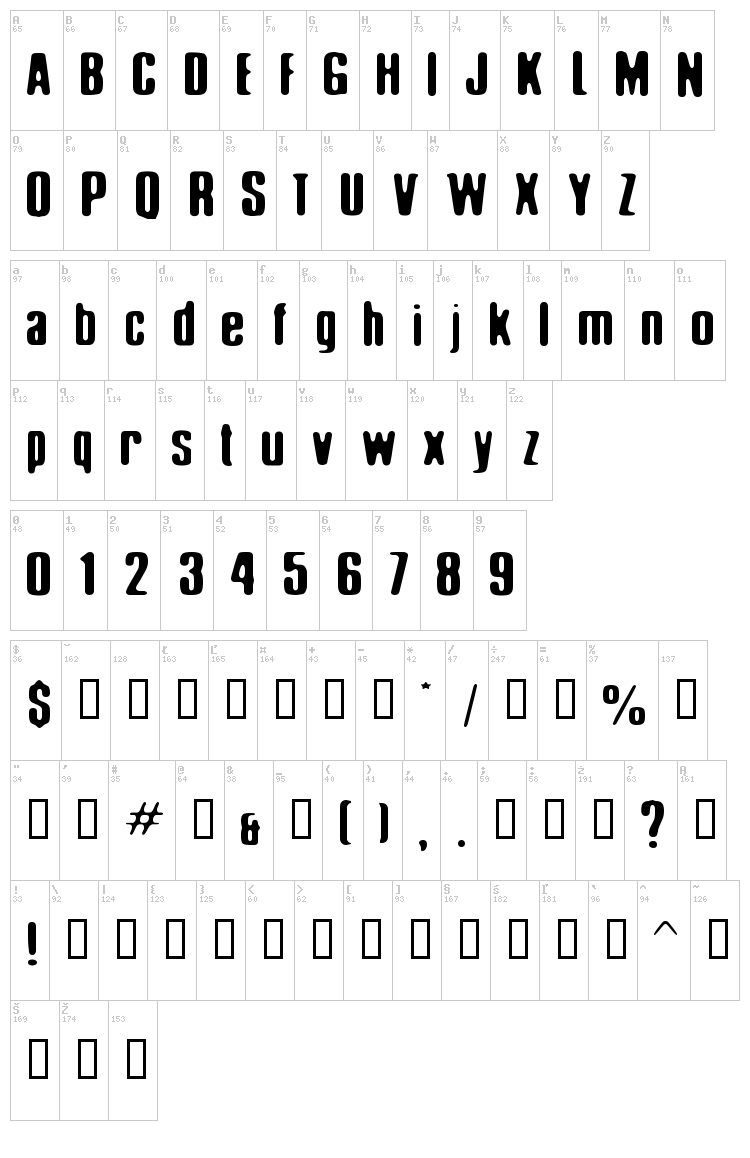 Elliot Swonger font map