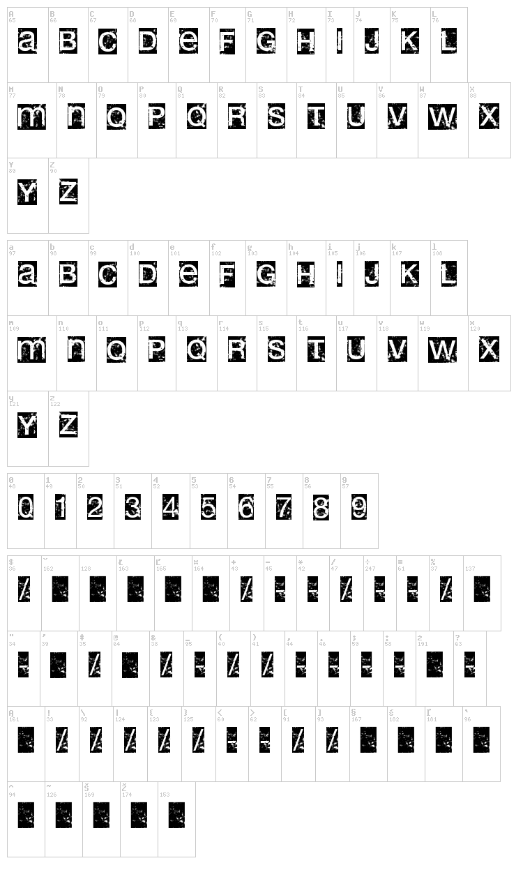 Erolib font map