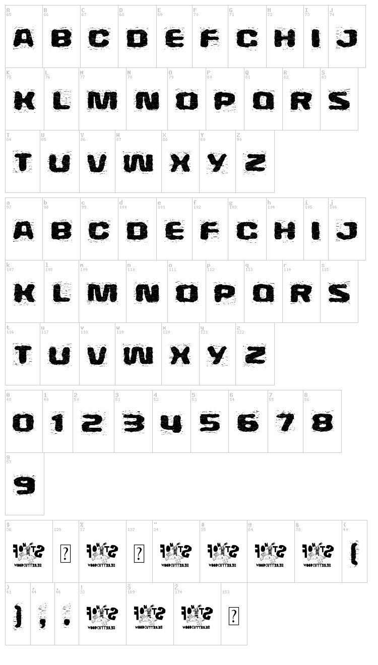 Extraterrestre font map