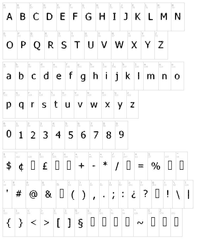 Fada font map