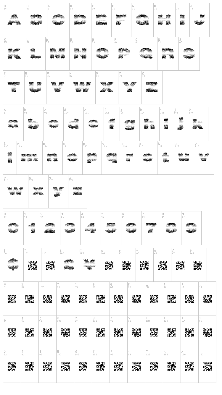 Fadevetica font map