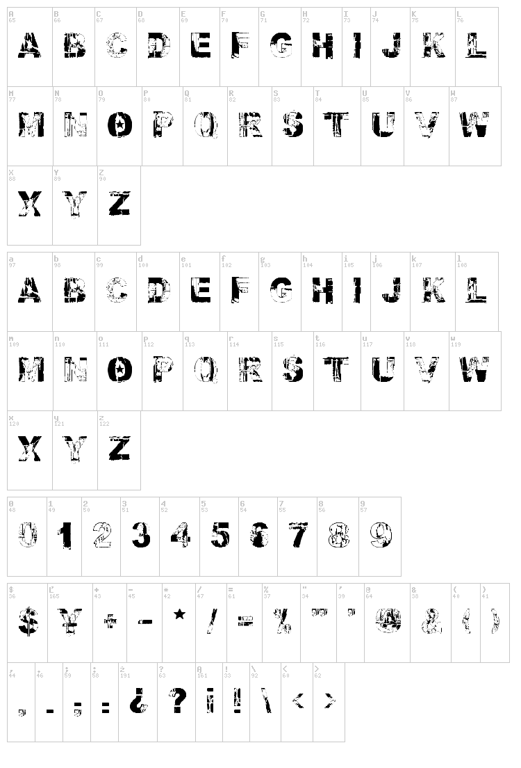 Fallout Font font map