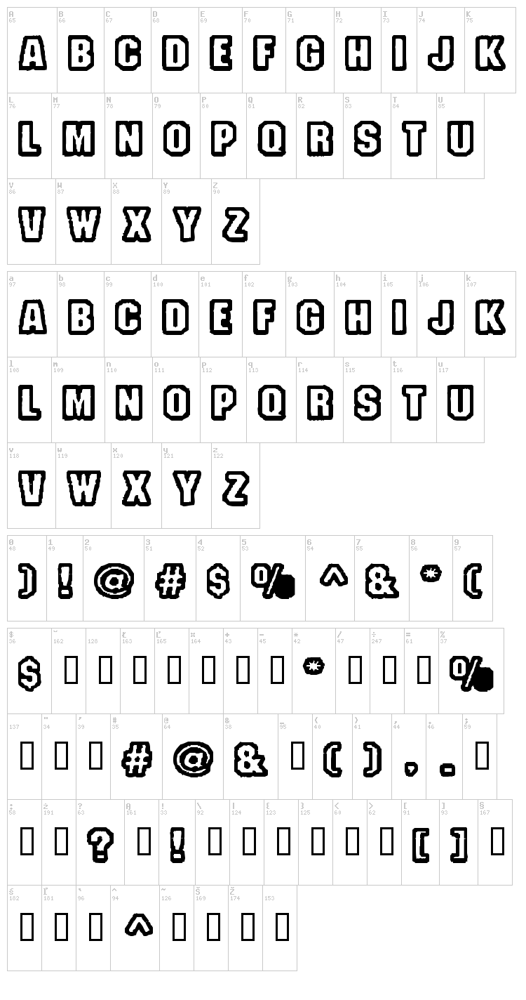 Fanatika font map