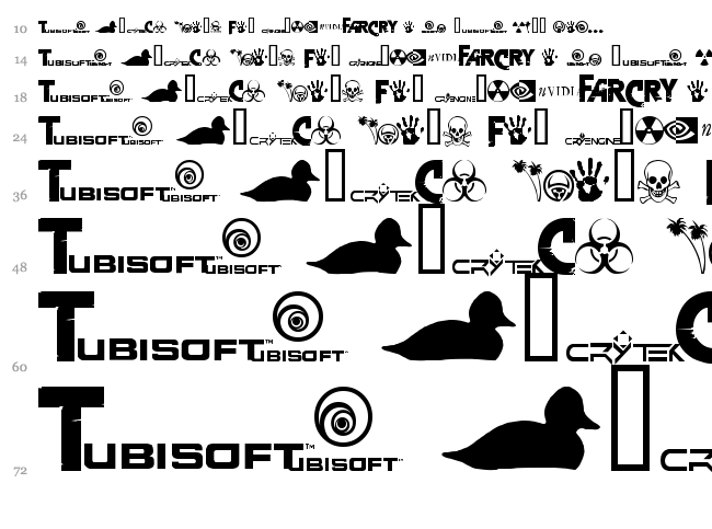 FarCry font waterfall