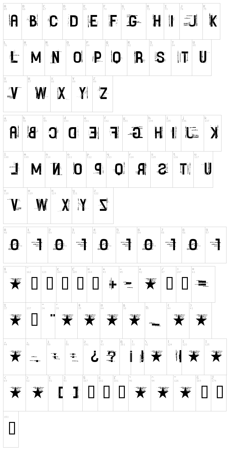 Fayettenam font map