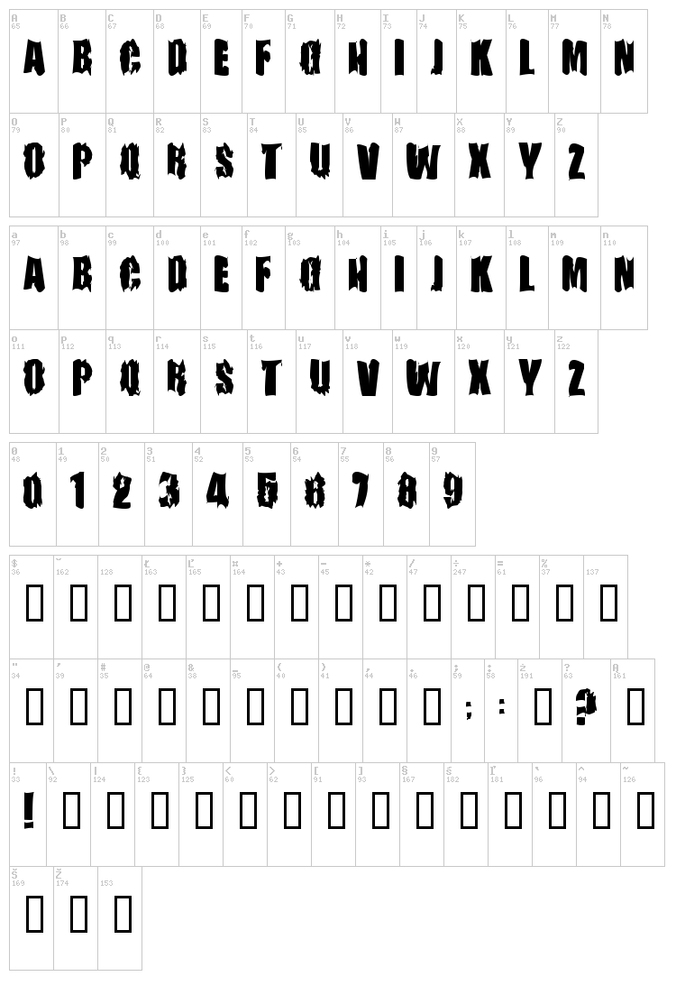 Firebomb font map