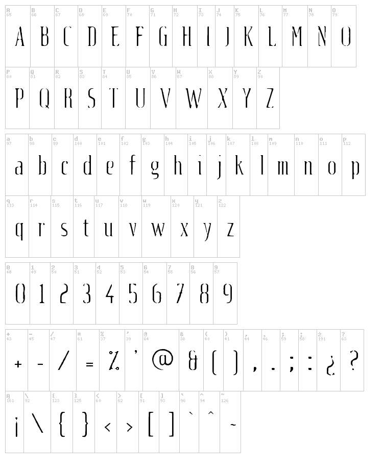 Fluid light font map