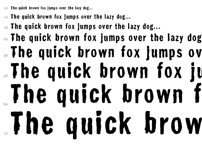 Franc Gothique Brush font waterfall
