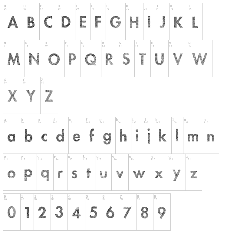 Futuremoon font map