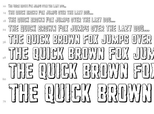 G.I. Incognito font waterfall