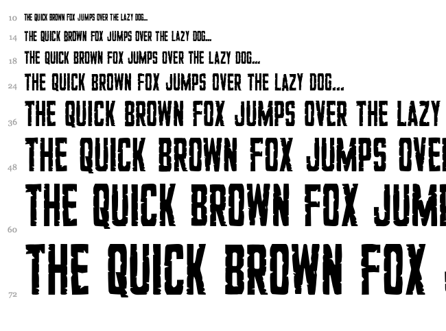 G.I. Incognito font waterfall