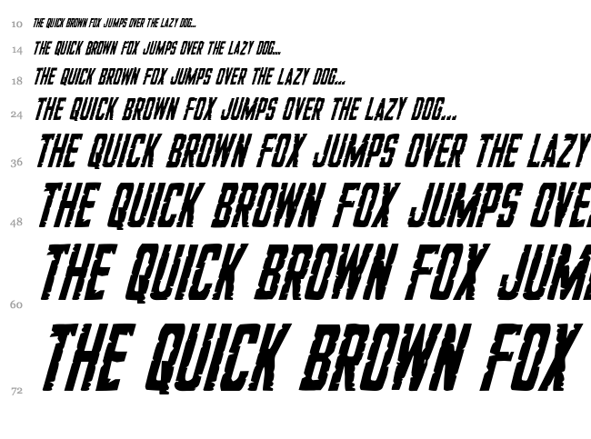 G.I. Incognito font waterfall