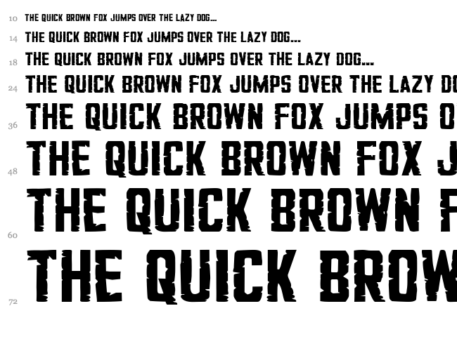 G.I. Incognito font waterfall