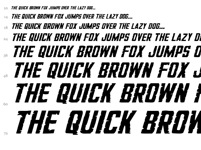 G.I. Incognito font waterfall