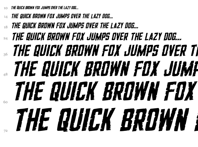G.I. Incognito font waterfall