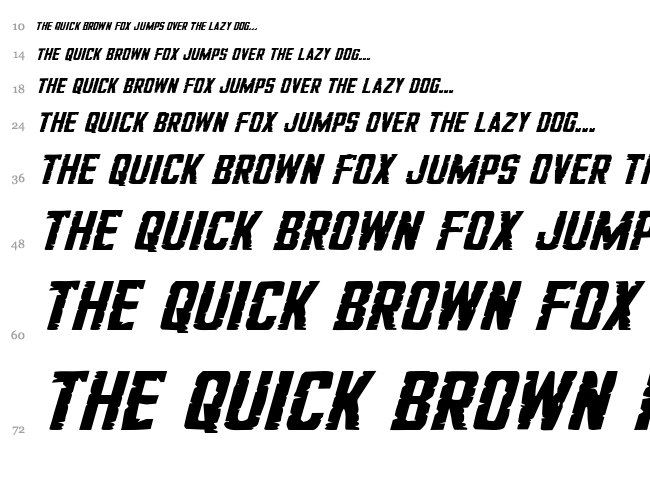 G.I. Incognito font waterfall
