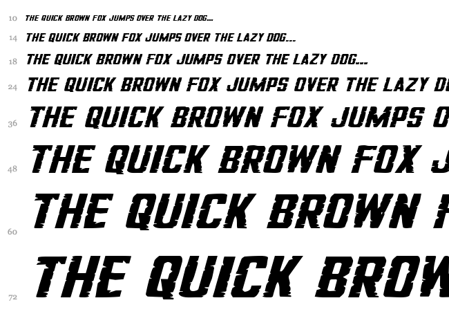 G.I. Incognito font waterfall